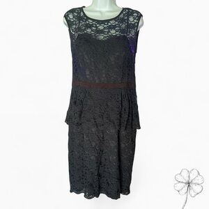 Eliza J Black Lace Midi Dress